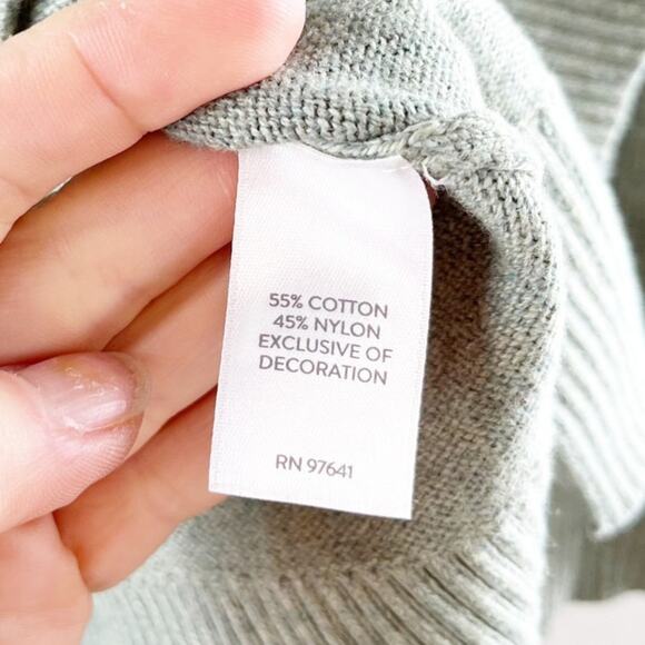 J. Jill Crewneck Dot Embroidered Sweater Seedling Heather Green Small - Picture 4 of 7